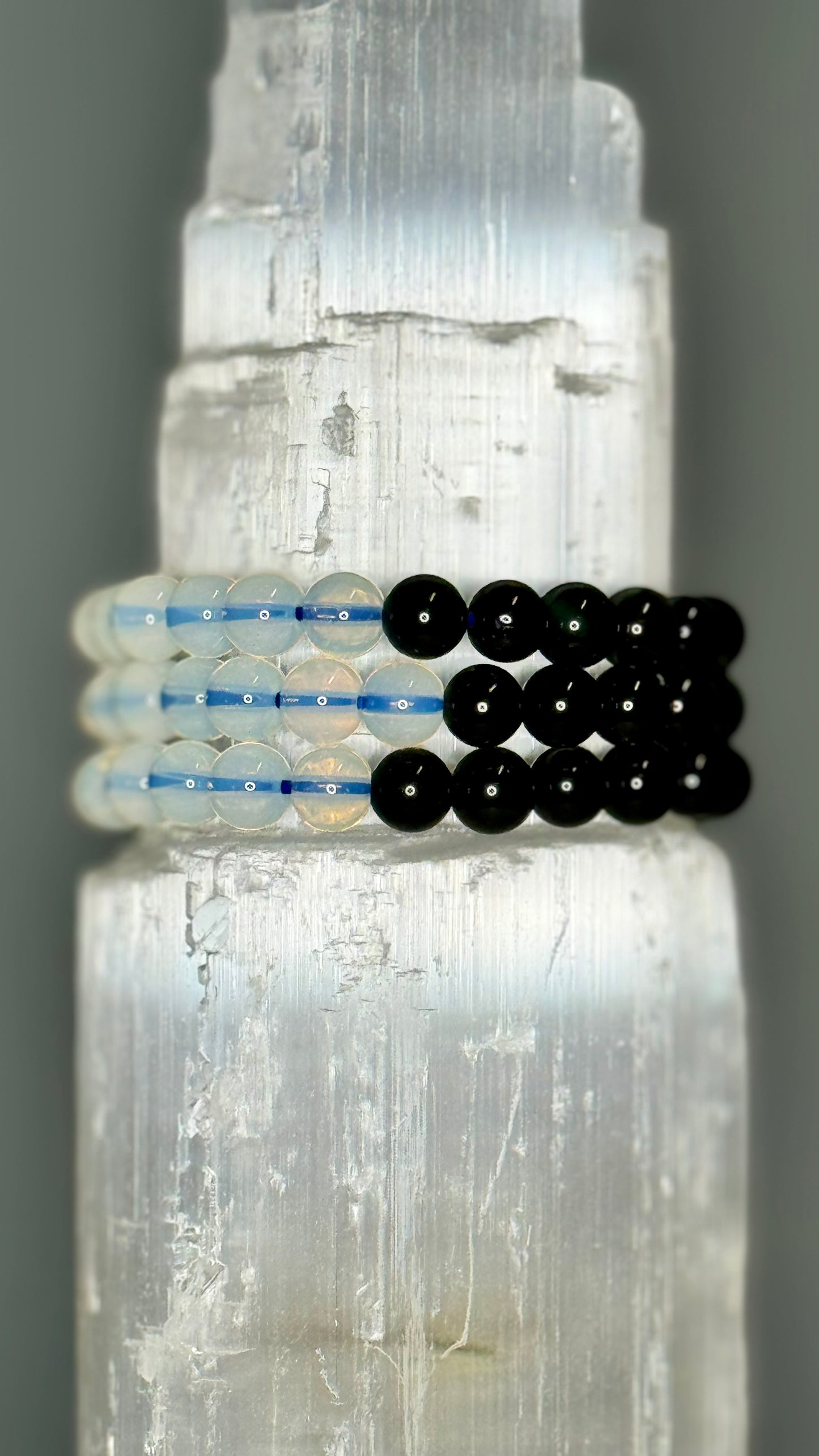 Opalite & Rainbow Obsidian Crystal Bracelet