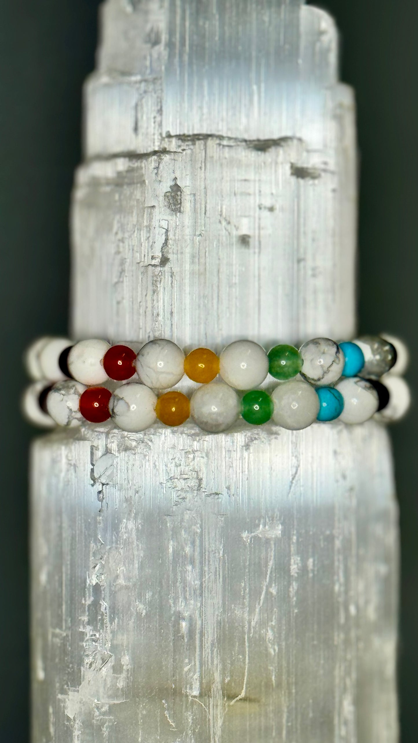 Howlite Chakra Crystal Bracelet