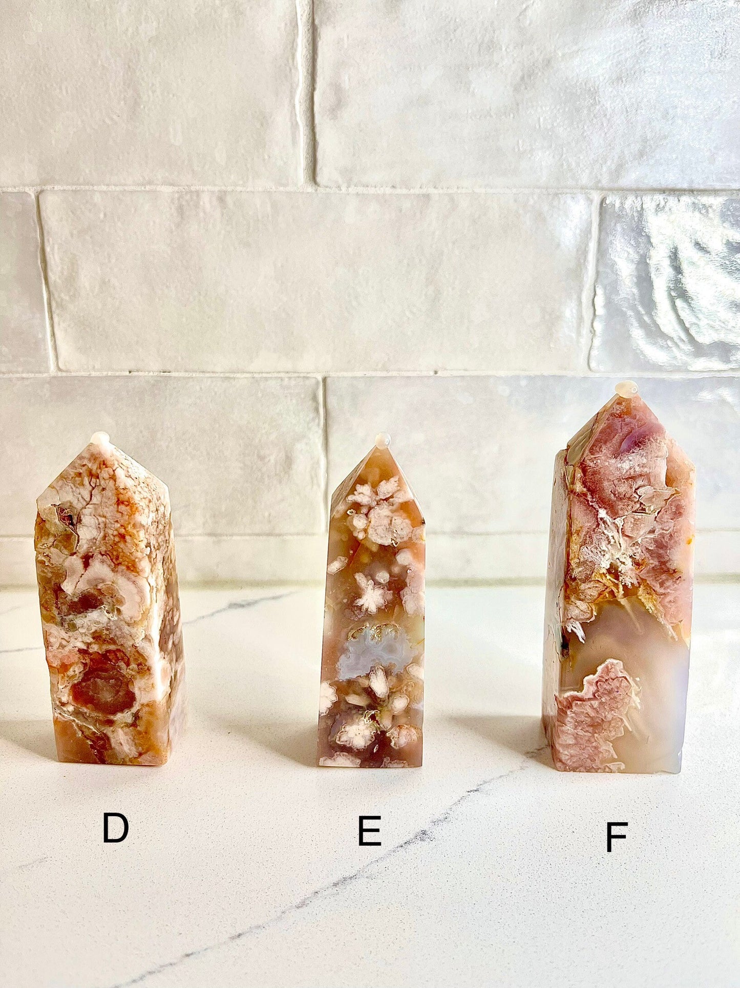 Flower Agate/Cherry Blossom Agate Towers