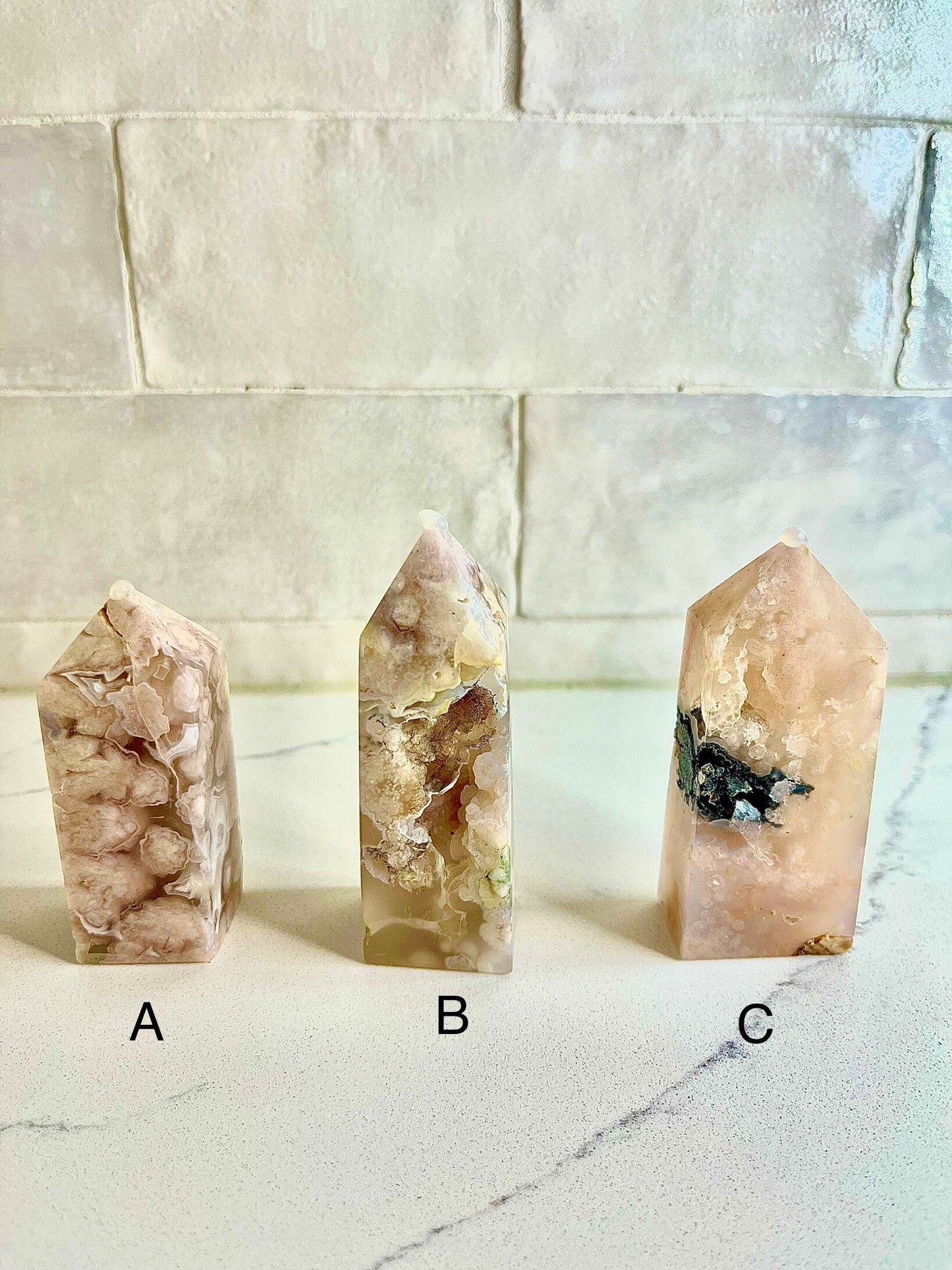Flower Agate/Cherry Blossom Agate Towers