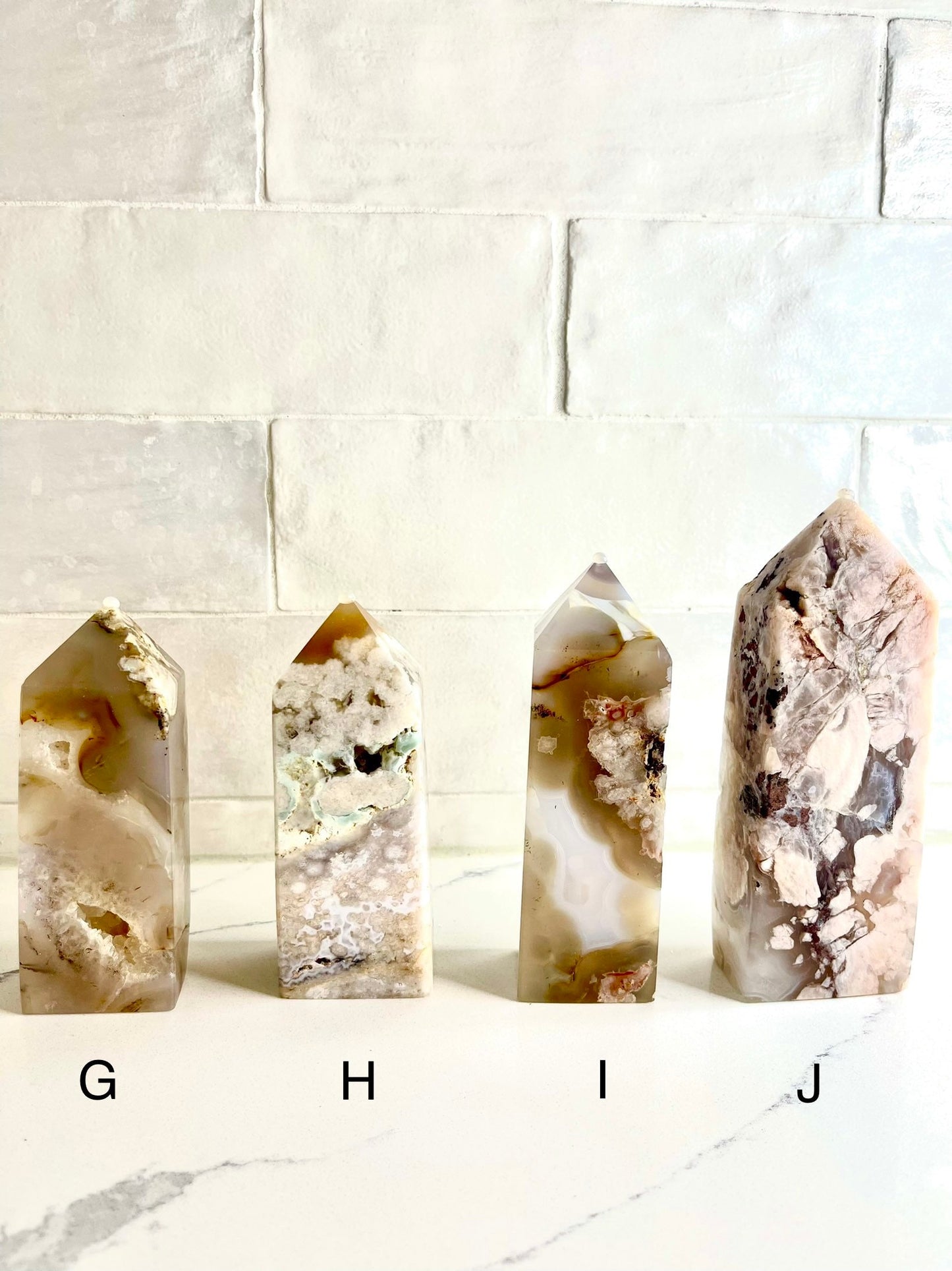 Flower Agate/Cherry Blossom Agate Towers