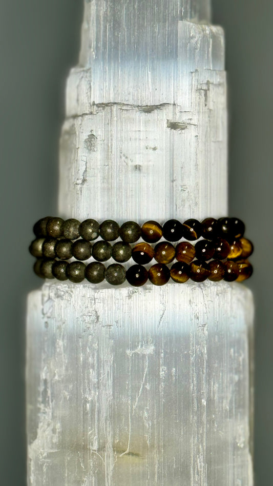 Pyrite & Tiger Eye Crystal Bracelet