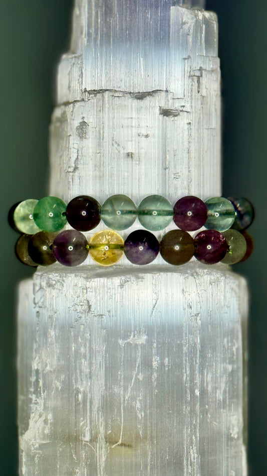 Rainbow Fluorite Crystal Bracelet