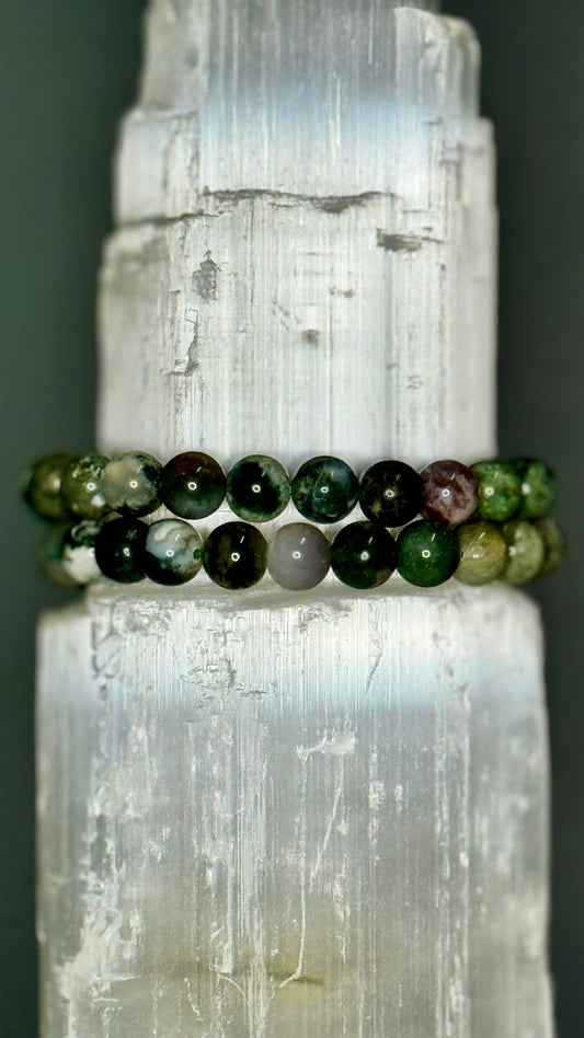 Moss Agate Crystal Bracelet