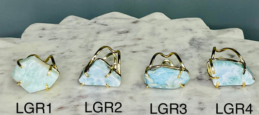 Larimar Gold Rings