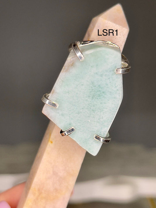 Larimar Silver Rings