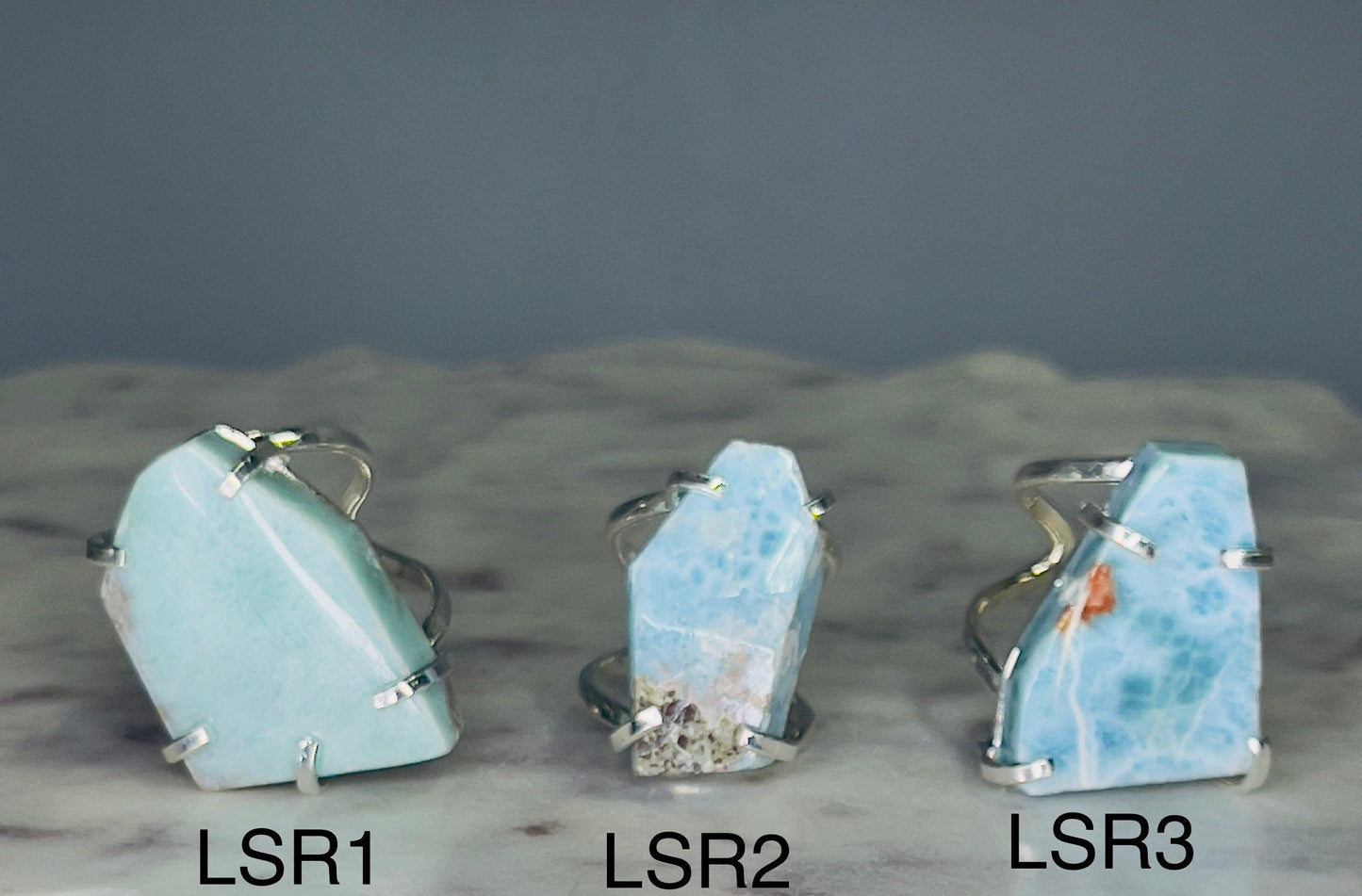 Larimar Silver Rings